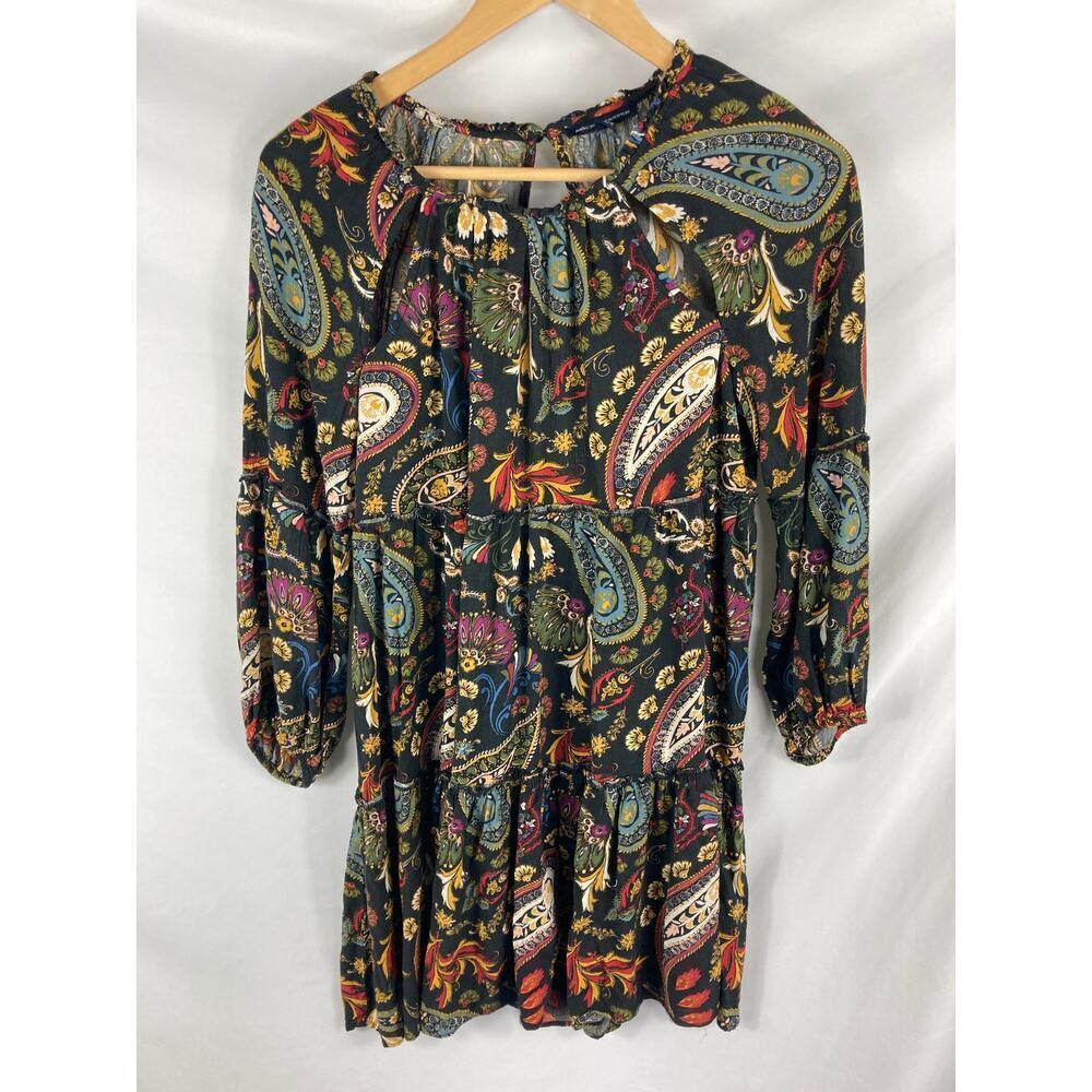American Eagle Boho Tiered Long Sleeve Dress Size Medium